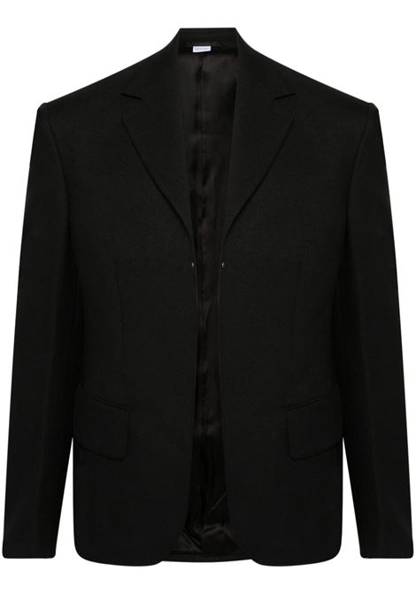 Black open-front twill blazer - men